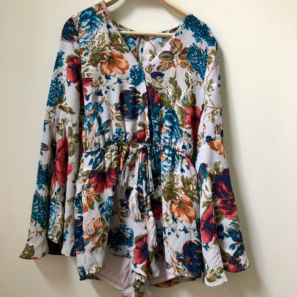 She & Sky Floral Romper